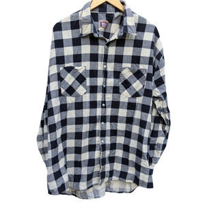 Vintage American Works Plaid Flannel Gingham Plus Size 3X Button Up Country